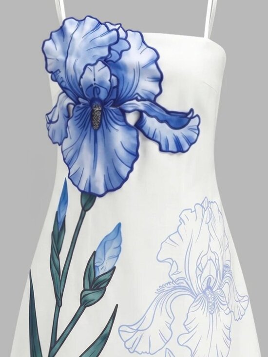 Commense Dresses & Skirts - Bautiful 3D Iris Appliqué Mini Dress